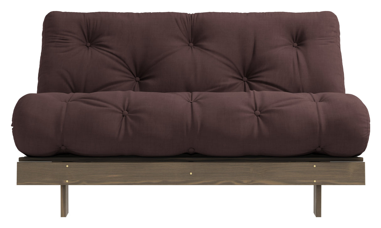 Røtter 140 sofa seng, brun lakkert furu, brun