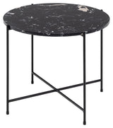 Avila sidebord, Black Art Marble, Ø52x40