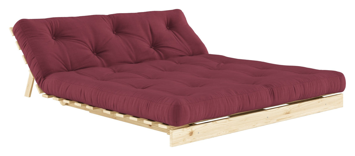 Røtter 160 sofa seng, furu/Bordeaux,