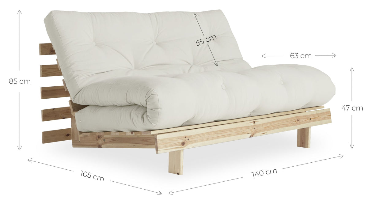 Røtter 140 sofa seng, brun/natur