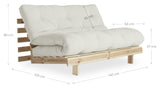 Røtter 140 sofa seng, furu/beige