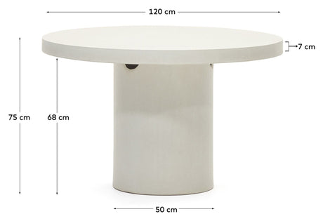 Aiguablava Round Garden Table White, Ø120