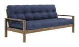 Knottesofa, brun lakkert furu, marine