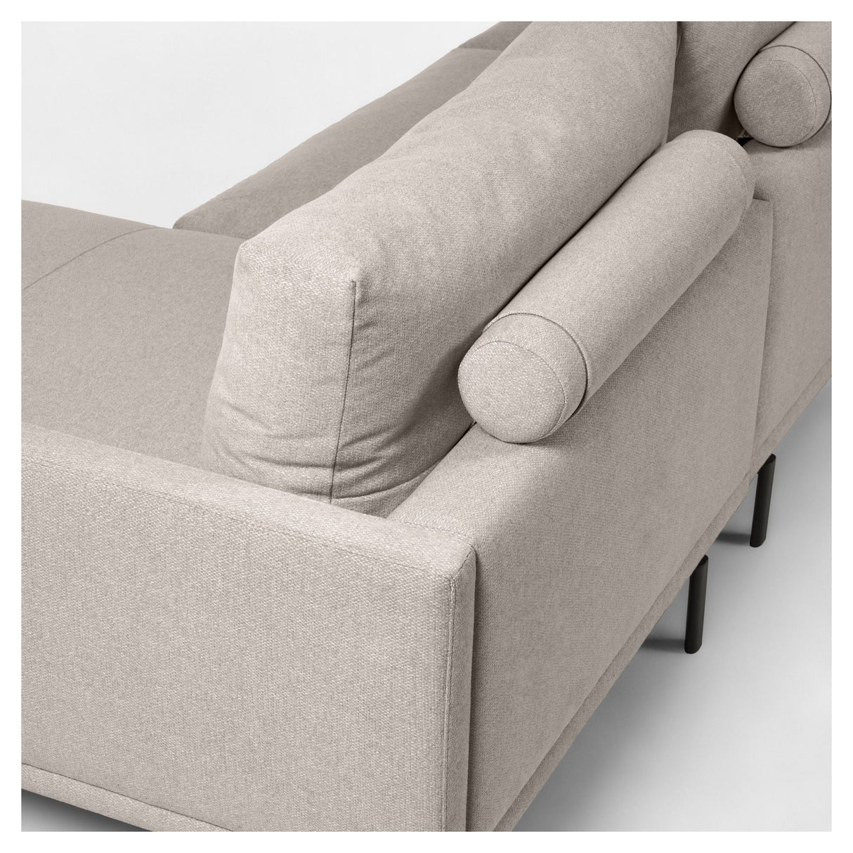 Galen 3-personer. Sofa med høyre vender langs langs Longue, B194, Beige Chenille