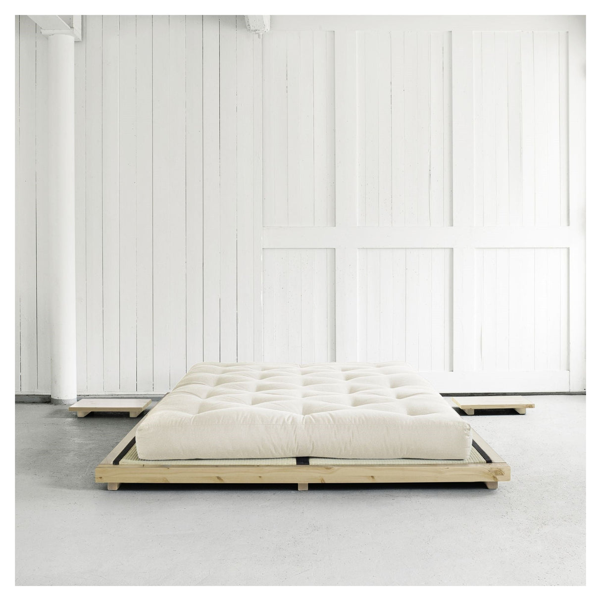 Sandwich futon madrass med skumkjerne, 140x200, natur