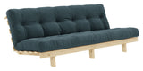 Lean Sofa Bed, Pine/Light Petroleum Blue Velvet