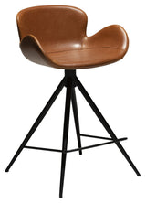 Gaia Counter Stool SH: 65cm, Vintage Light Brown Leatherette med svarte ben