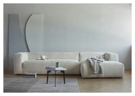 Kornum sofa med Chaise Longue Right, Offwhite Bouclé