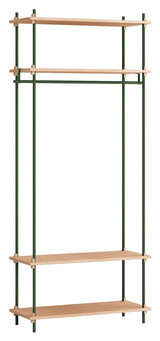 Hyllingssystem w. Bar, 1 bukt, 4 hyller, H: 200, eik/grønn