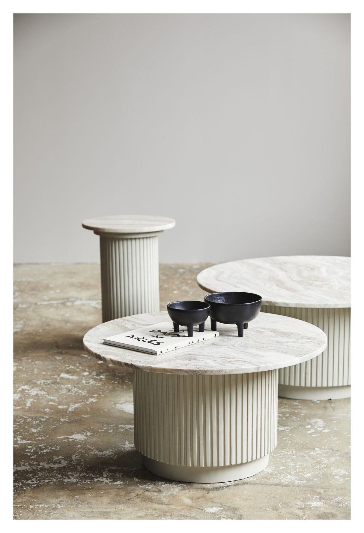 Nordal Erie Side Table - White Marble Top, Ø40