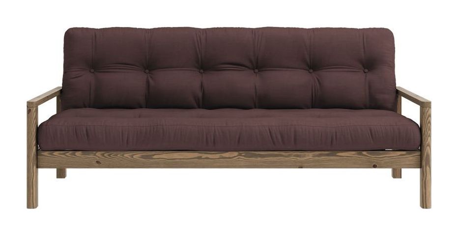 Knottesofa, brun lakkert furu, brun