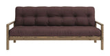 Knottesofa, brun lakkert furu, brun