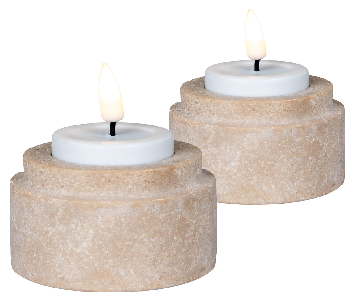 Tealight Holder, sett med 2, natur