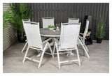 Parma, Garden Table Ø140, White Alu /Grey Aintwood