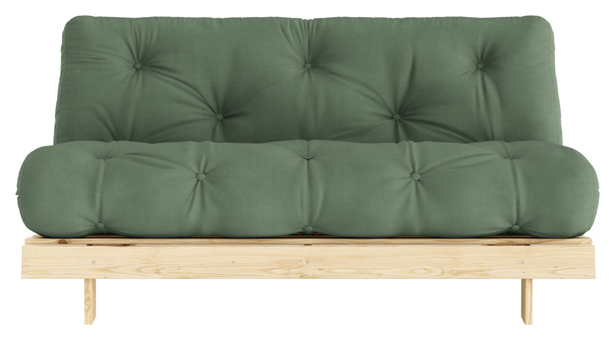 Røtter 160 sofa seng, furu/olivengrønn,