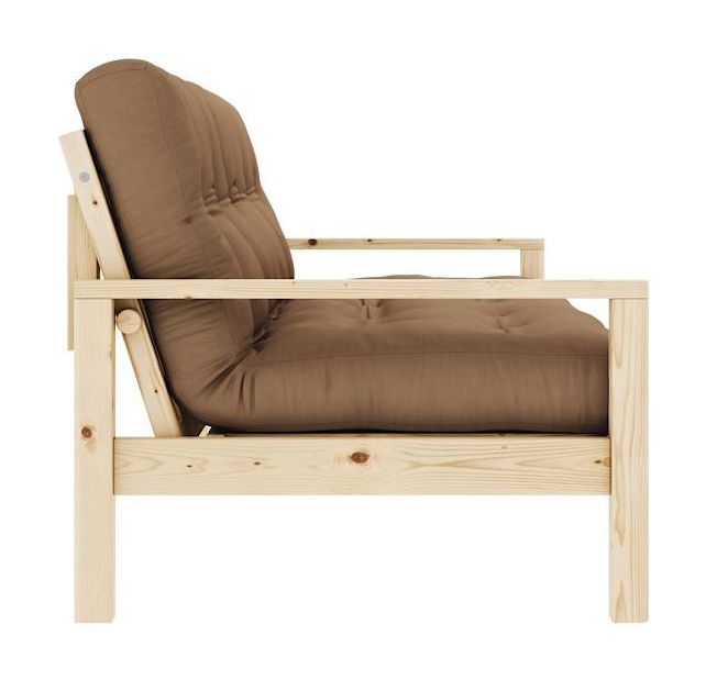 Knottesofa, lakkert furu, mocca