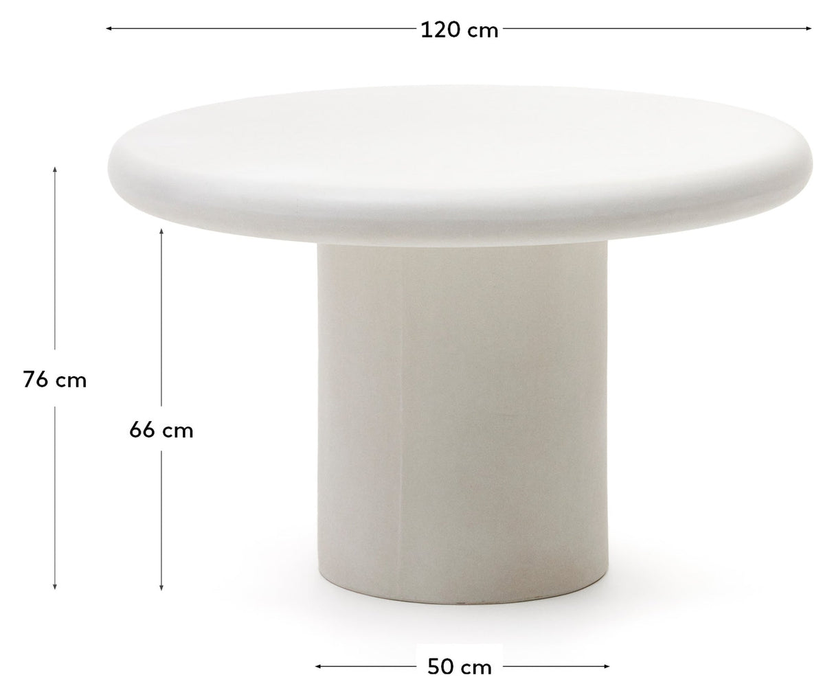 Addaia Round Table White Cement, Ø120 cm