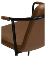 Boto Counter Chair, Vintage Light Brown Leatherette With Black Leg, SH: 67cm