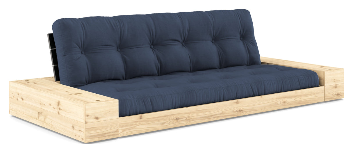 Base sofa seng med sidekasser, marine/svart