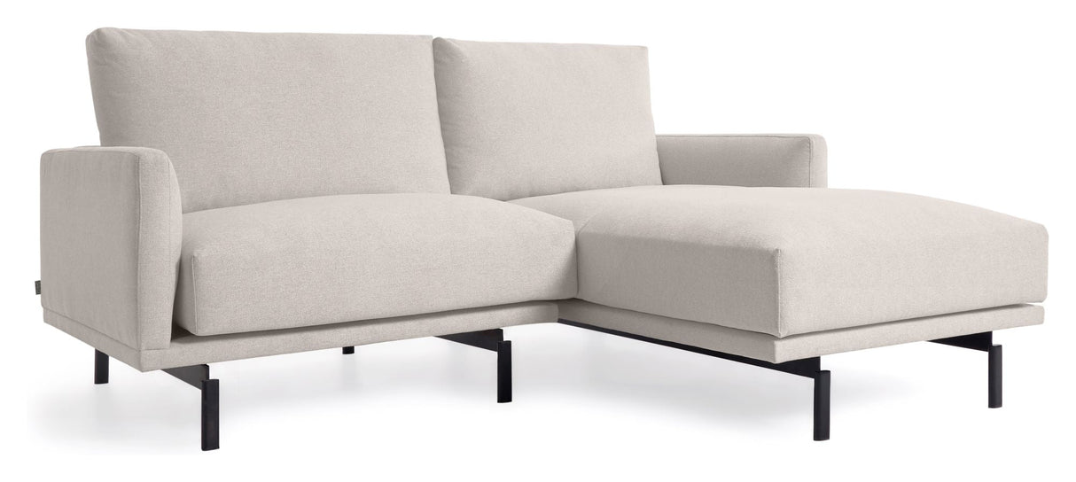 Galen 3-personer. Sofa med høyre vender langs langs Longue, B194, Beige Chenille