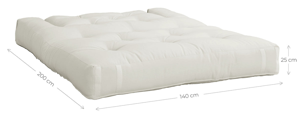 Flodhest ut futon sofa, hvit