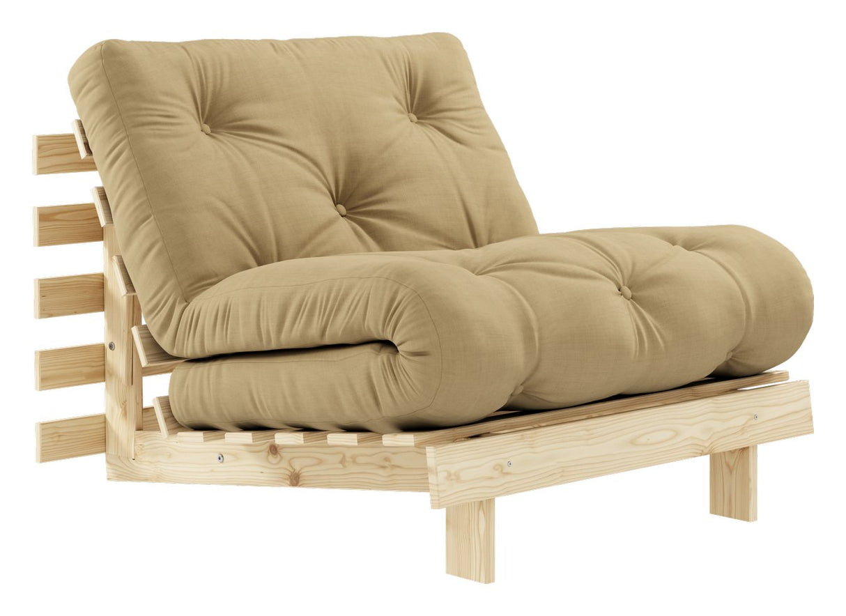 Røtter 90 sofa seng, furu/beige