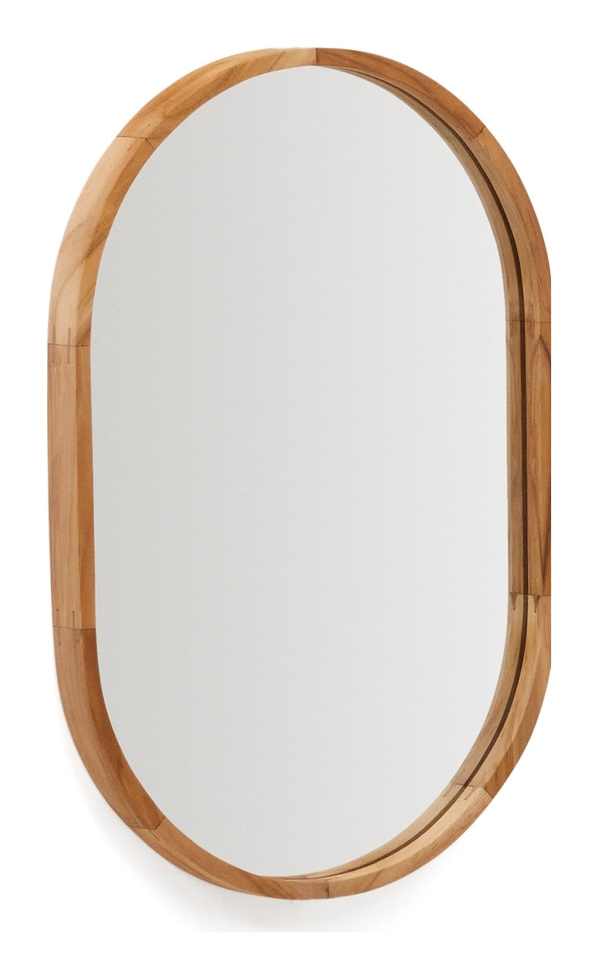 Magda Mirror, Solid Teak, Ø40x60