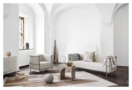 Modernistiske 3-personer. Sofa, beige Bouclé