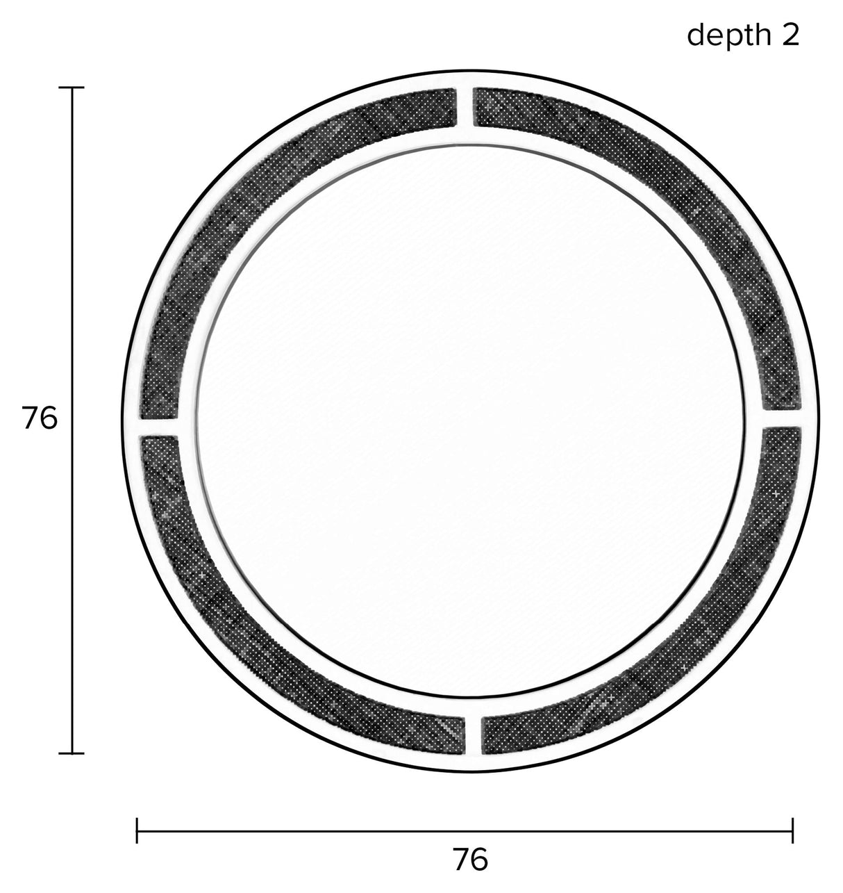 Homii Aida Mirror, Ø76, Natur/Black