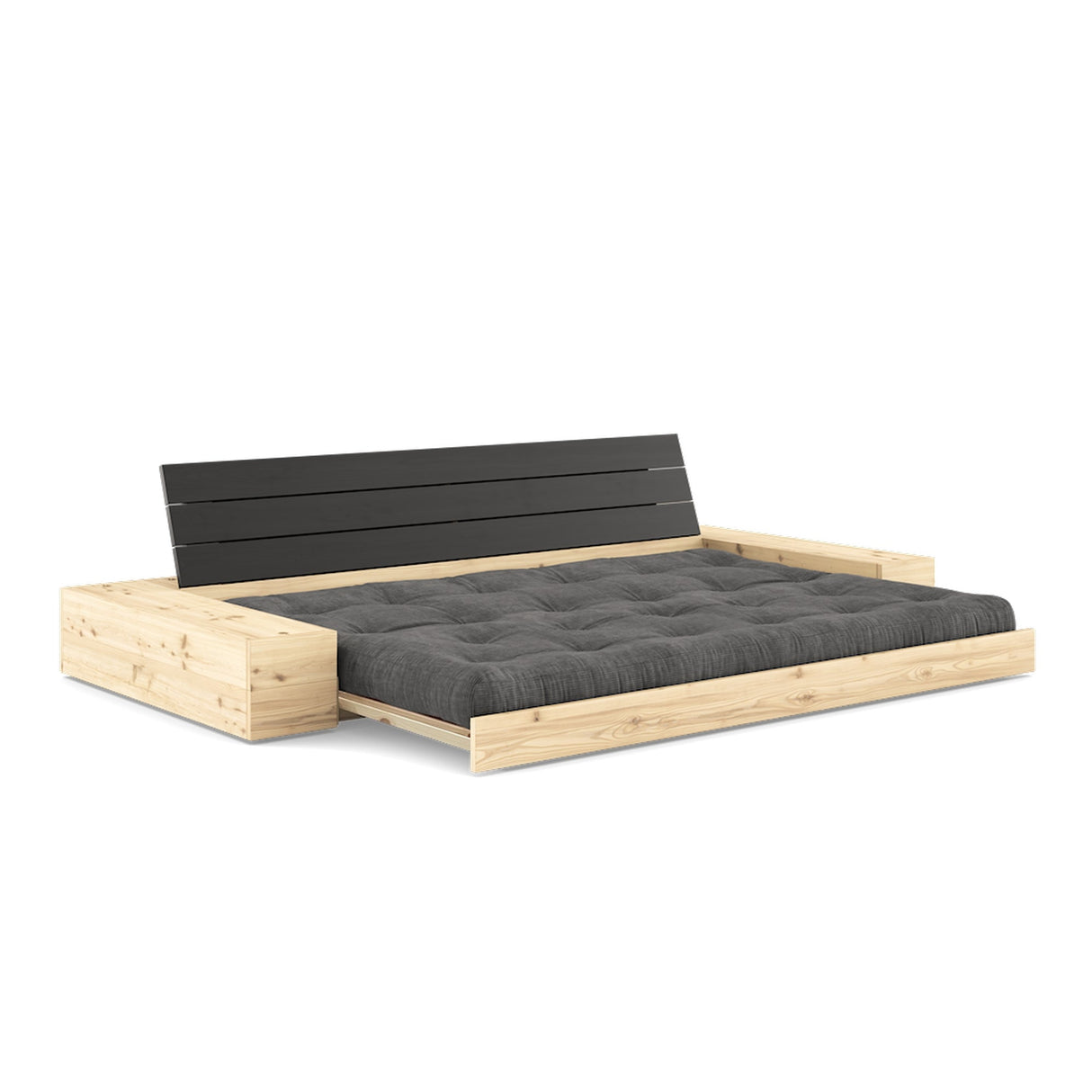 Base sofa seng med sidekasser, elfenben/natur