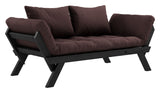 Bebop sofa seng, svart lakkert, furu/brun