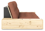 Base sofa seng med sidekasser, leirbrun/natur