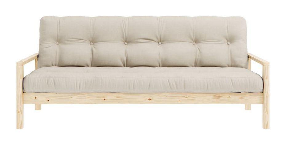 Knottesofa, lakkert furu, beige