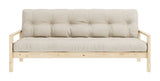 Knottesofa, lakkert furu, beige