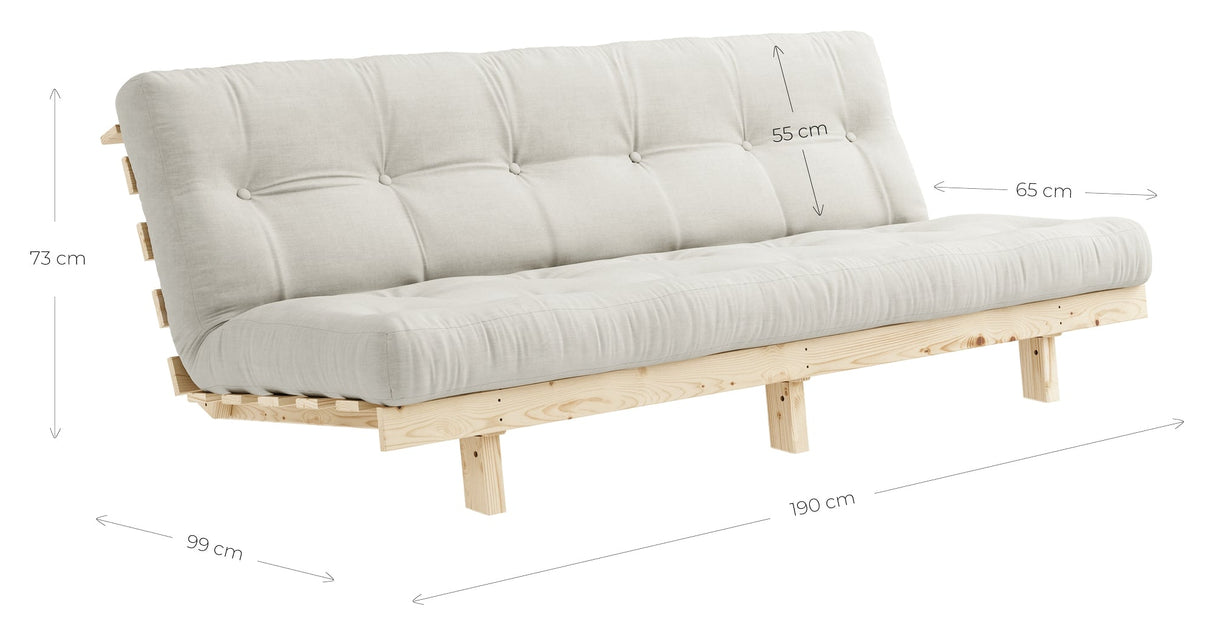 Magre sofa, furu, mørk grå fløyel