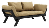 Bebop sofa seng, svart lakkert, furu/beige