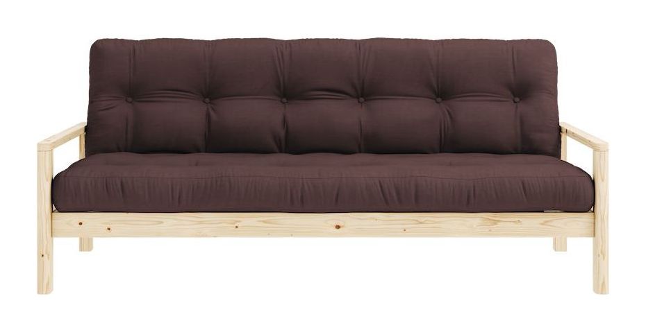 Knottesofa, lakkert furu, brun