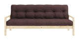 Knottesofa, lakkert furu, brun