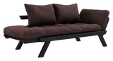 Bebop sofa seng, svart lakkert, furu/brun