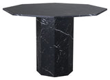 Marmor spisebord, Ø110, Black Marble Look