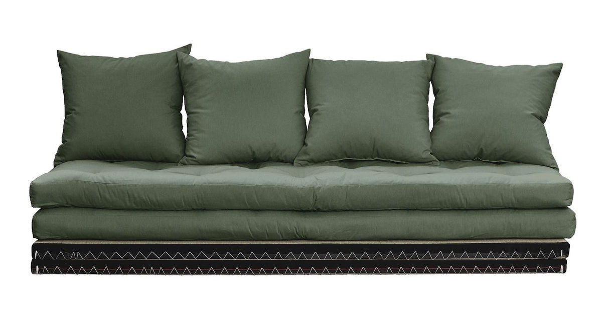 Chico Futon Sofa, Olive Green w. Tatami -matter