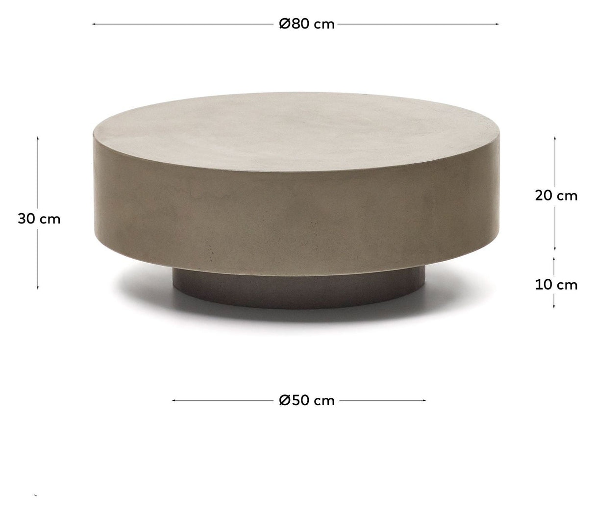 Garbet Lounge Table, Gray, Ø80