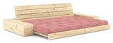 Basesofa med sidekasser, sorbet rosa/natur