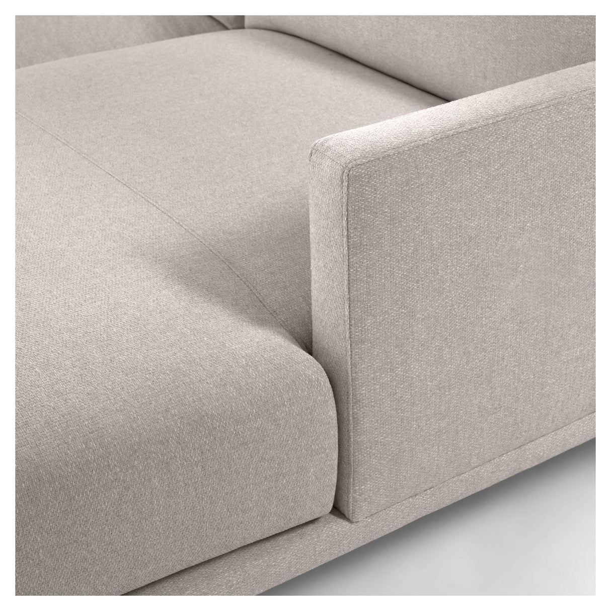 Galen 3-personer. Sofa med høyre vender langs langs Longue, B194, Beige Chenille