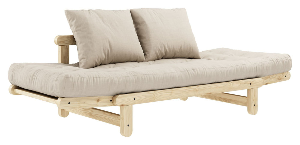 Slå sofa seng, natur, furu/beige