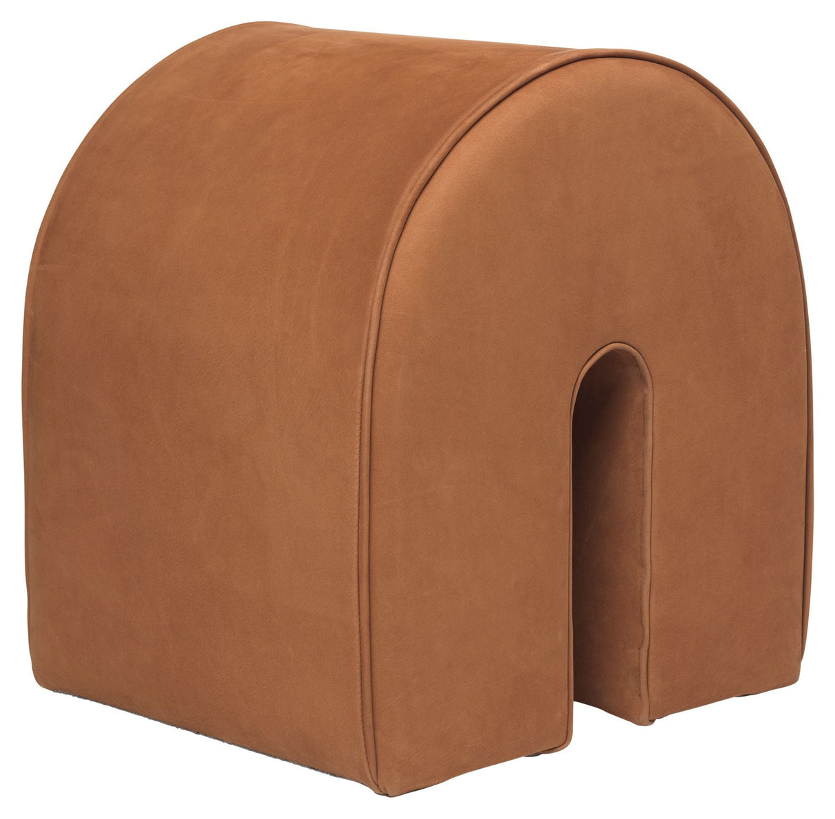 Buet pouf, cognac skinn