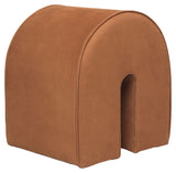 Buet pouf, cognac skinn