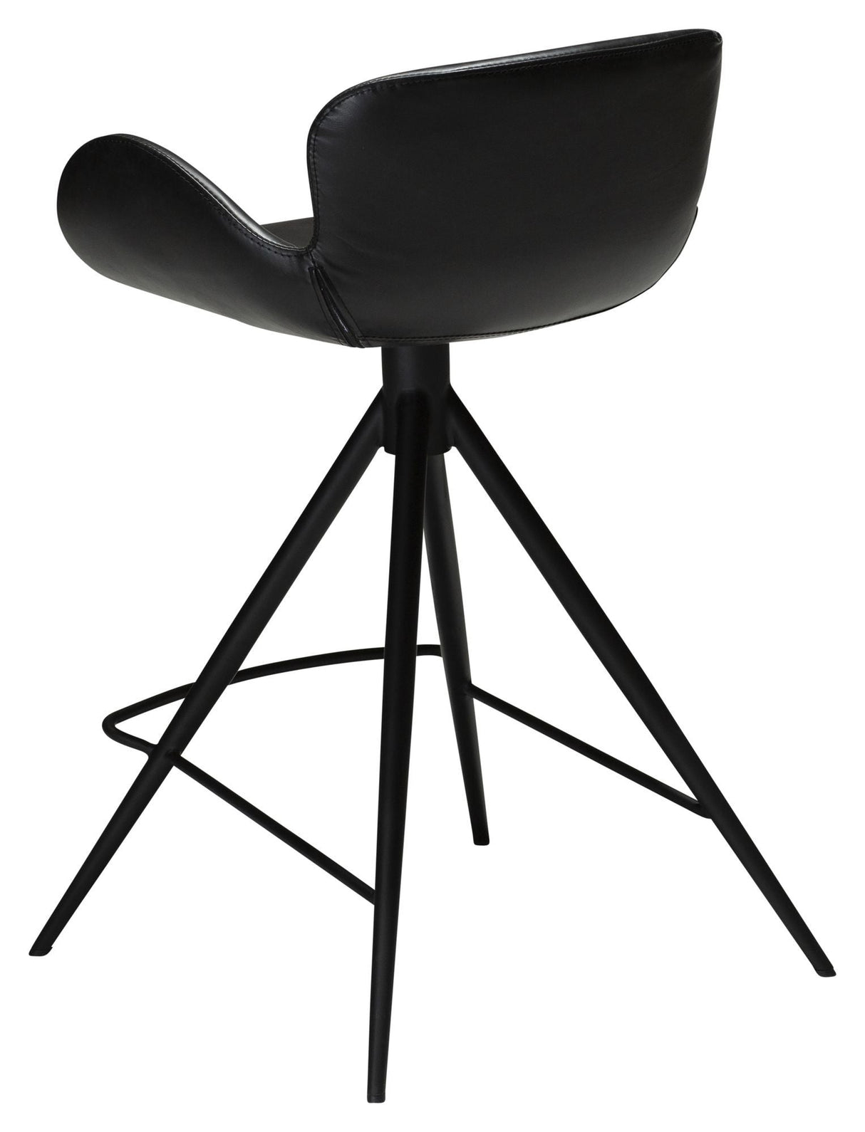 Gaia Counter Stool SH: 65cm, Vintage Black Leatherette med svarte ben