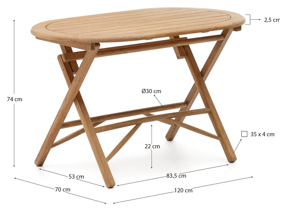 Dandara, sammenleggbar bord ø120 - eik