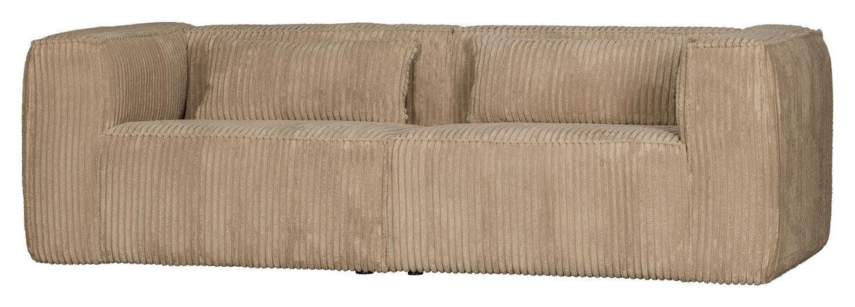 Woood Bean 3.5-per. Sofa i bred fløyel, travertin